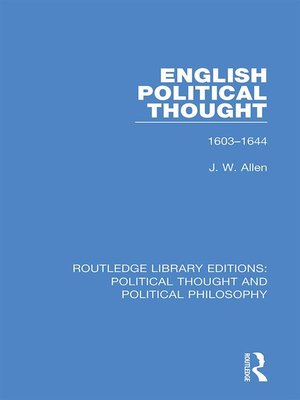 cover image of English Political Thought